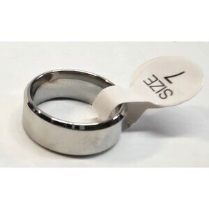 New Stainless Steel Polished Wide Band Small Ring Size 7 Mens Womens Wedding